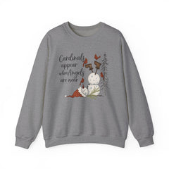 Angel & Cardinal Sweatshirt, Cozy Crewneck for Winter, Holiday Gift, Winter Fashion, White Christmas Sweatshirt,