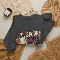 "Spooky Sweet Slightly Unhinged" Halloween Ghost Sweatshirt