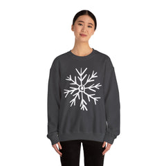 Cozy Snowflake Crewneck Sweatshirt for All Seasons |Hand drawn, Lounging, Holidays, Snow