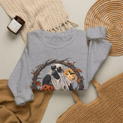 Halloween Ghost Crewneck Sweatshirt – 'Fuh-Cawf' Spooky Pumpkin Design