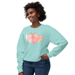 Watercolor Hearts Crewneck Sweatshirt — Valentine's Day Romantic Pullover
