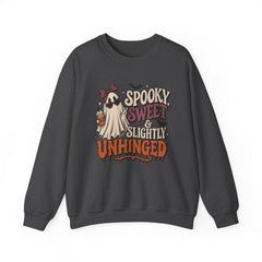 "Spooky Sweet Slightly Unhinged" Halloween Ghost Sweatshirt
