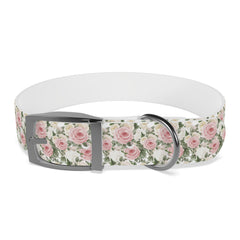 Dog Collar- White and Pink Roses