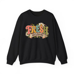 Fresh as a Daisy Crewneck Sweatshirt – Retro Spring Floral Graphic