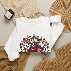 Crewneck Sweatshirt — “Pretty Things Can Be Poison” Gothic Apple Graphic