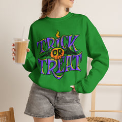 Halloween 'Trick or Treat' Crewneck Sweatshirt — Retro Candy Graphic