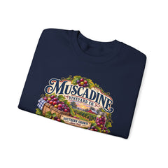 Muscadine Vineyard Crewneck Sweatshirt — Vintage Grape Winery Graphic - Southern Heritage