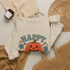 Halloween Crewneck Sweatshirt — "Happy Howl-oween" Pumpkin Graphic - Southern Heritage