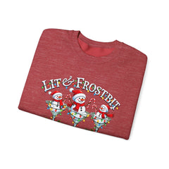 Lit & Frostbit Design | Festive Christmas Martinis, Winter Parties, Snowman Apparel, Christmas Party Sweatshirt