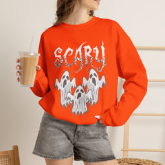 Scary Ghosts Unisex Crewneck Sweatshirt | Halloween Apparel, Spooky Sweatshirt, Ghost Theme, Gift for Halloween Lovers, Cozy Fall Fashion