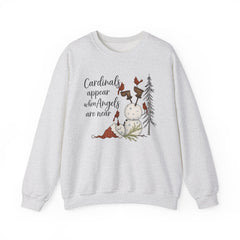 Angel & Cardinal Sweatshirt, Cozy Crewneck for Winter, Holiday Gift, Winter Fashion, White Christmas Sweatshirt,