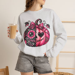 Pink Sugar Skull Pumpkin Sweatshirt ~ Halloween Vibes