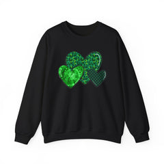 Green Heart Patterns Unisex Heavy Blend Crewneck Sweatshirt | St. Patrick's Day/Christmas