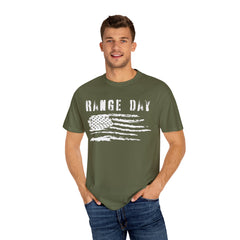 Range Day - FADED PRINT - T-shirt - Military Branches, Right to Bear Arms, American Flag