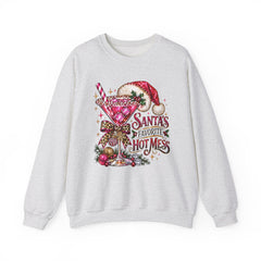 "Santa's Favorite Hot Mess" Sparkle Martini Holiday Christmas Crewneck