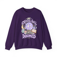 Doomed Crystal Ball Crewneck Sweatshirt — Cute Pastel Gothic Fortune-Telling Graphic