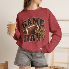 Game Day Sweatshirt — Leopard Football Graphic Crewneck