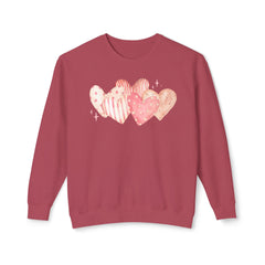 Watercolor Hearts Crewneck Sweatshirt — Valentine's Day Romantic Pullover
