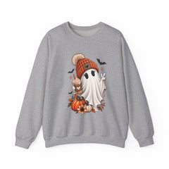 Cozy Pumpkin Ghost Sweatshirt – Cute Halloween Fall Crewneck