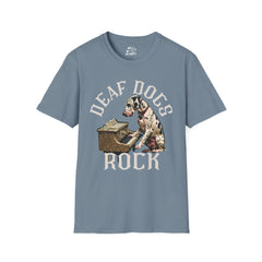 FB Rockstar Dog Unisex T-Shirt - Deaf Dogs Definitely Rock Piano/Keyboard Design