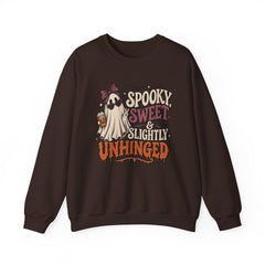 "Spooky Sweet Slightly Unhinged" Halloween Ghost Sweatshirt