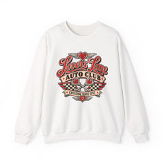 Lovers Lane Auto Club Vintage Racing Graphic Crewneck Sweatshirt- Valentine