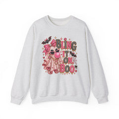 'Bling It On Boo' Pink Ghost Halloween Crewneck Sweatshirt