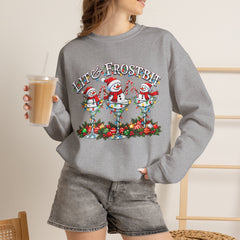 Lit & Frostbit Design | Festive Christmas Martinis, Winter Parties, Snowman Apparel, Christmas Party Sweatshirt