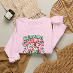 Halloween Sweatshirt — "Serving Chills with Extra Whipped Cream" Retro Ice Cream Graphic - BP