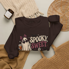 "Spooky Sweet Slightly Unhinged" Halloween Ghost Sweatshirt