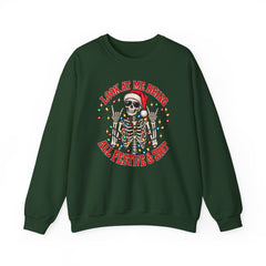 Christmas Skeleton Unisex Sweatshirt - Rude Humor - Party Sweatshirt- Holiday Humor