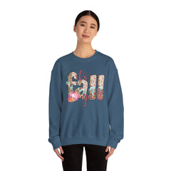 Cozy It’s Fall Y’all Sweatshirt with Floral Design, Perfect for Autumn Style, Thanksgiving Gift, Casual Wear, Seasonal Comfort