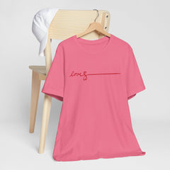 Love Signature T-Shirt – Minimal Red Script Tee