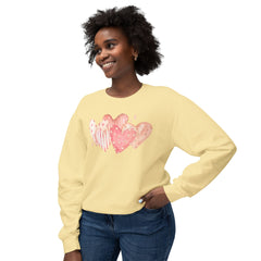 Watercolor Hearts Crewneck Sweatshirt — Valentine's Day Romantic Pullover