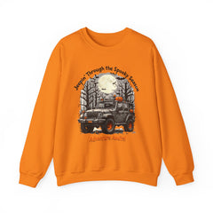 Spooky Adventure Sweatshirt - Jeepin' Through the Spooky Season, Unisex Crewneck, Fall Apparel, Halloween Gift, Cozy Halloween Wear