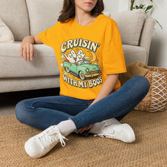 Cruisin' With My Boos T-Shirt — Cute Retro Ghosts Driving Graphic Halloween BP