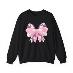 Ghost Bow Heavy Blend Sweatshirt - Halloween Ghost Bow Design