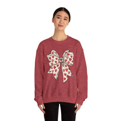 Valentine Heart Bow Sweatshirt — Cute Ribbon Graphic Crewneck