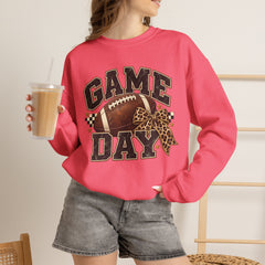Game Day Sweatshirt — Leopard Football Graphic Crewneck