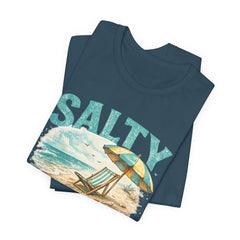 Salty Soul Beach T-Shirt — Vintage Umbrella & Chair Summer Tee