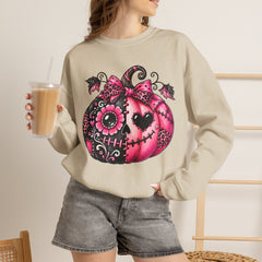 Pink Sugar Skull Pumpkin Sweatshirt ~ Halloween Vibes