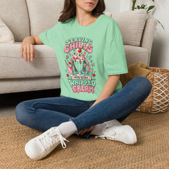 T-Shirt — "Serving Chills" Retro Dessert Graphic Tee (Extra Whipped Cream) - BP - Halloween