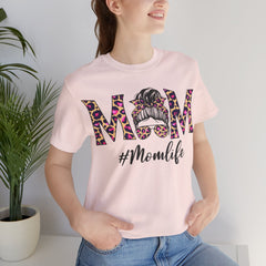 Mom Life Cheeta Print Unisex Jersey Tee - Fun Floral Design for Mothers