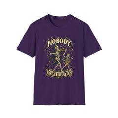 Nobody Plays It Better T-Shirt — Skeleton Violinist Day of the Dead Music Tee