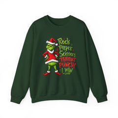 Rock - Paper - Scissors - Throat Punch- Dr. Seuss Grinch Christmas Sweatshirt
