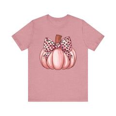 Cute Pink Pumpkin Graphic Tee for Fall, Autumn Shirt, Halloween Top, Harvest Celebration T-Shirt, Seasonal Apparel, Gift Idea