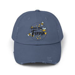 Distressed Cap with Queen Bee Fizzin Design, Vintage Hat, Bee Lovers, Jewelry Reveals
