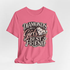 Diamonds Are a Girl's Best Friend T-Shirt – Retro Script Diamond Graphic Tee