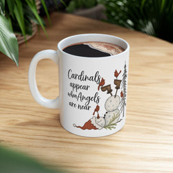 Rustic Winter Birds Ceramic Mug — Cardinals Appear When Angels Are Near -(11oz, 15oz)