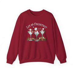Lit & Frostbit Design | Festive Christmas Martinis, Winter Parties, Snowman Apparel, Christmas Party Sweatshirt